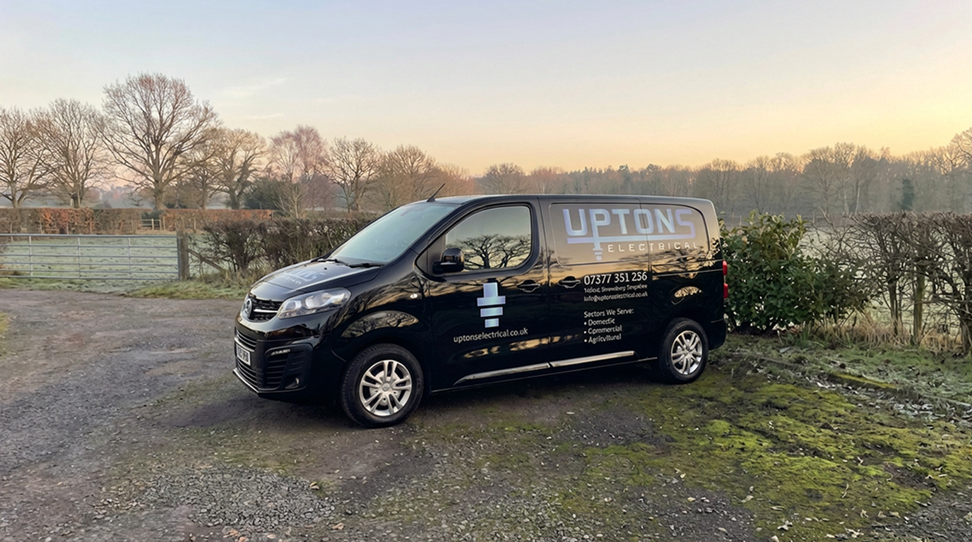 Upton's Electrical van — serving Adderley and North Shropshire
